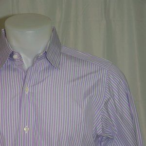 Seize Sur Vingt Purple Striped Dress Shirt 16